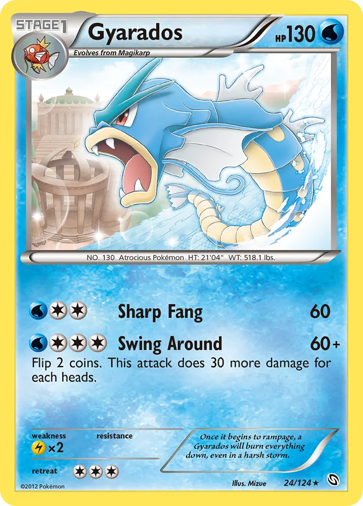 2012 Dragons Exalted Gyarados Rare #024/124 Rare card image