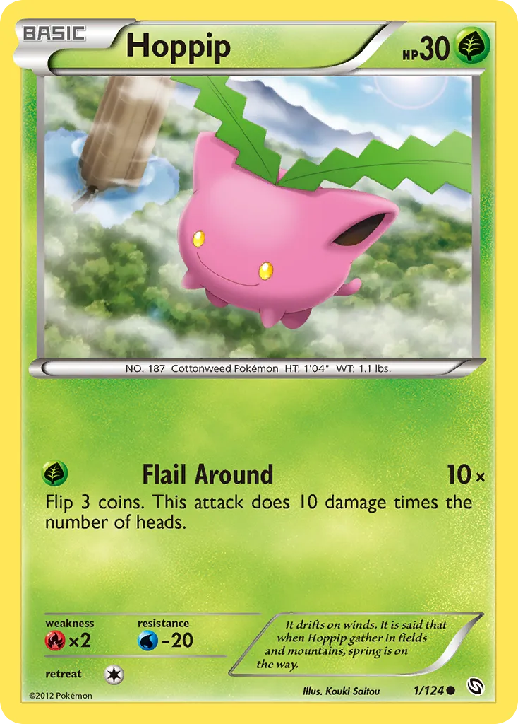 2012 Dragons Exalted Hoppip Common #001/124 Common card image