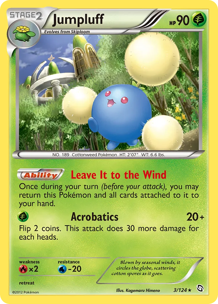 2012 Dragons Exalted Jumpluff Rare #003/124 Rare card image