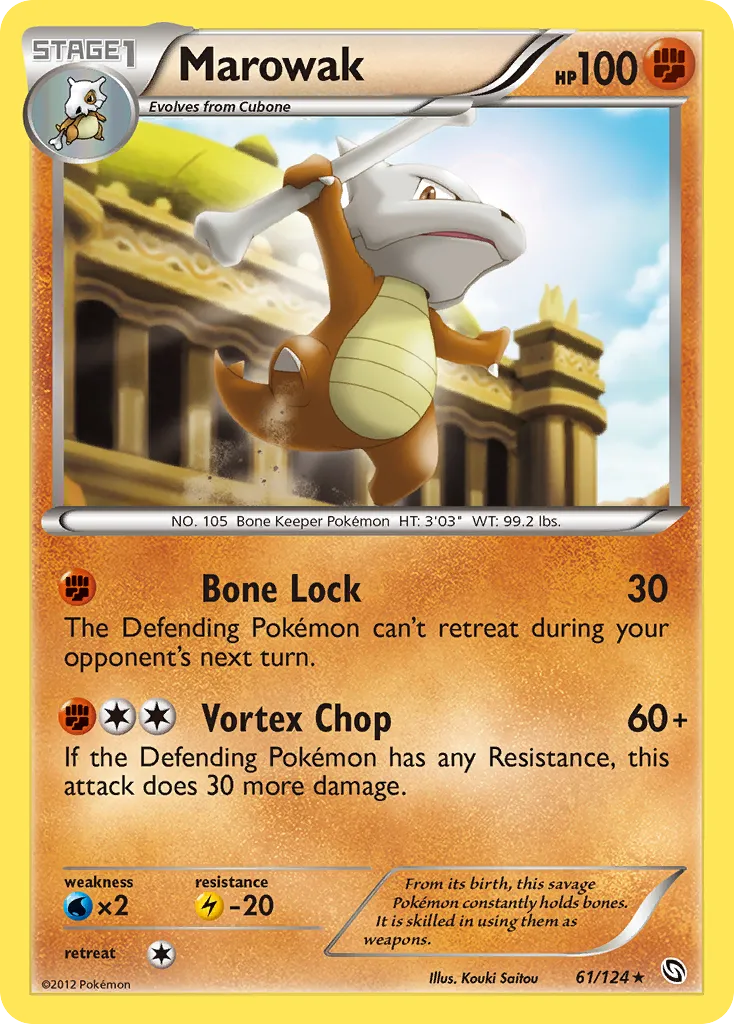 2012 Dragons Exalted Marowak Rare #061/124 Rare card image