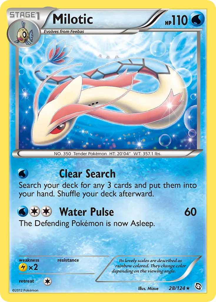 2012 Dragons Exalted Milotic #028/124 Rare Holo card image