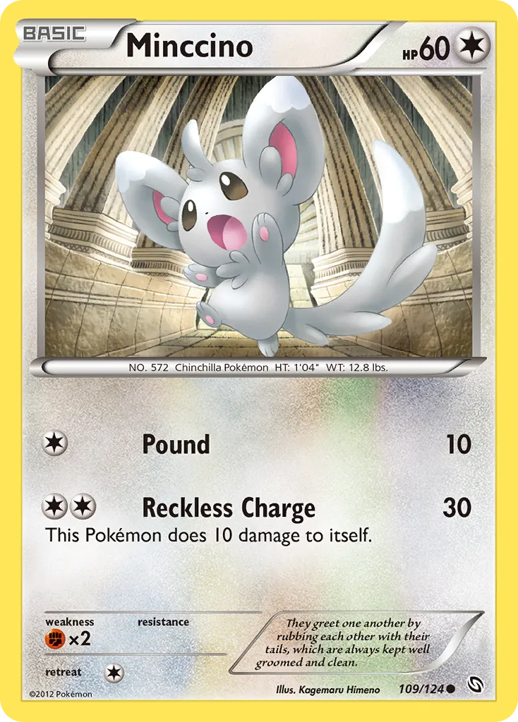 2012 Dragons Exalted Minccino Common #109/124 Common card image