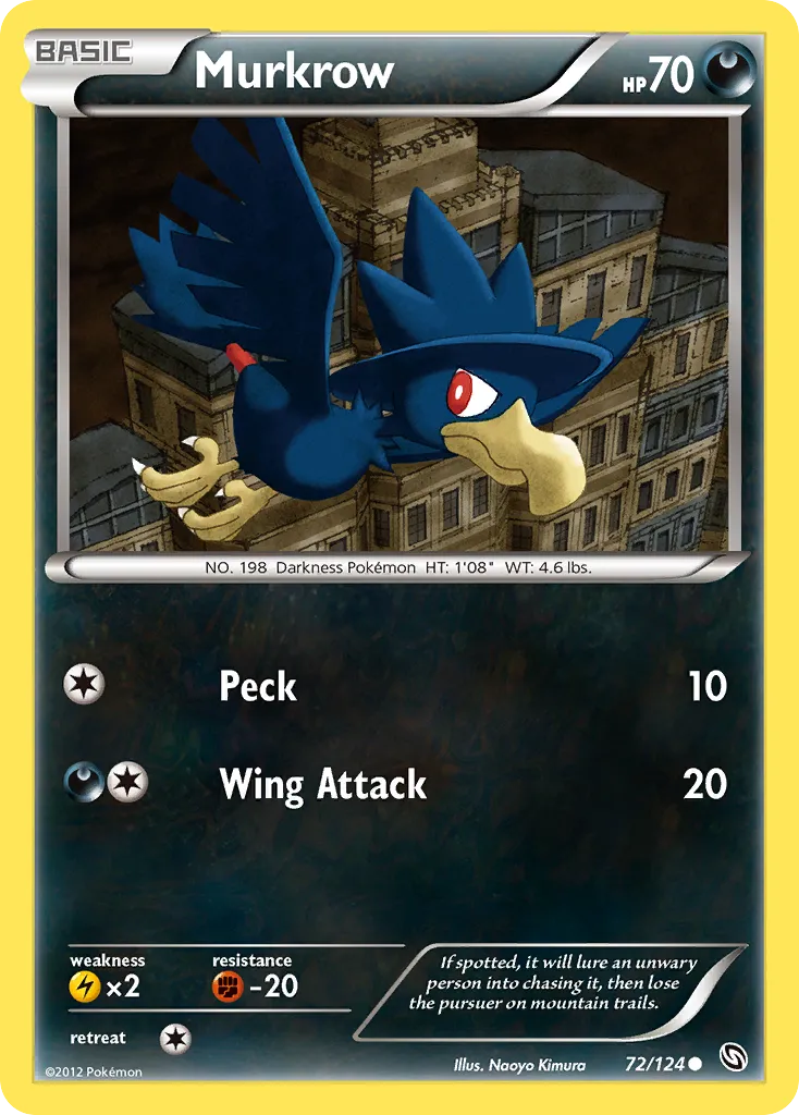 2012 Dragons Exalted Murkrow Common #072/124 Common card image