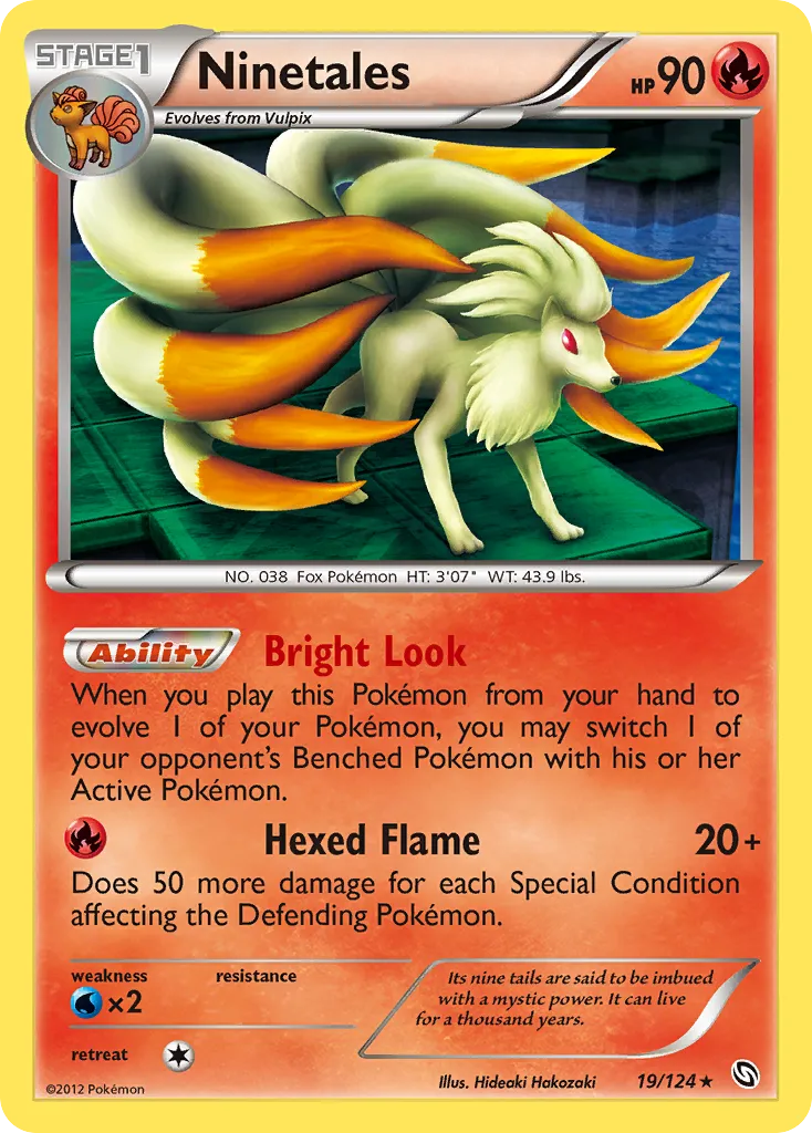 2012 Dragons Exalted Ninetales #019/124 Rare Holo card image