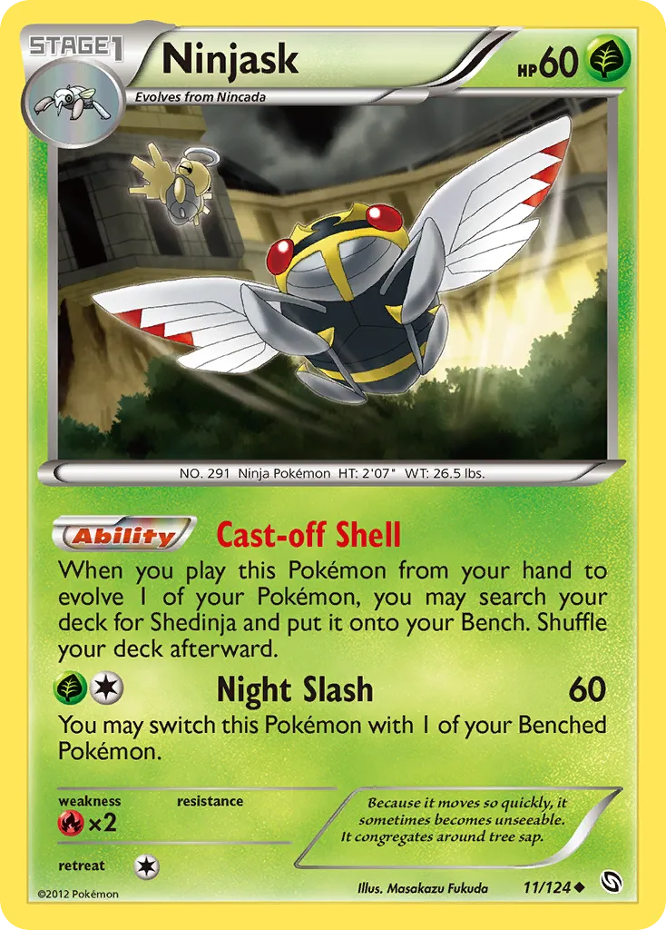 2012 Dragons Exalted Ninjask Uncommon #011/124 Uncommon card image