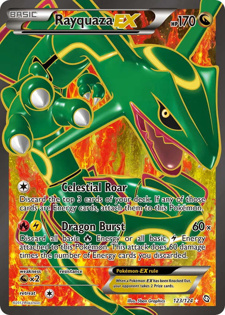 2012 Dragons Exalted Rayquaza-EX #085/124 Rare Holo EX card image