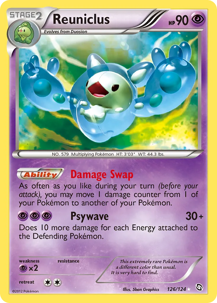 2012 Dragons Exalted Reuniclus #126/124 Rare Secret card image