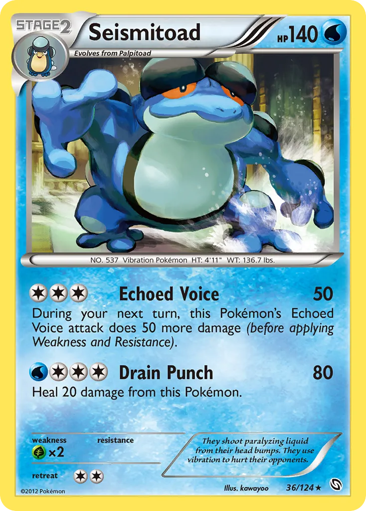 2012 Dragons Exalted Seismitoad Rare #036/124 Rare card image