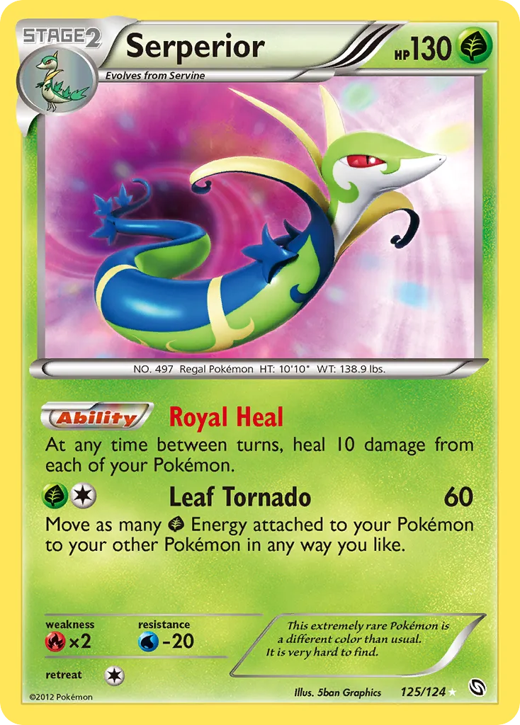 2012 Dragons Exalted Serperior #125/124 Rare Secret card image