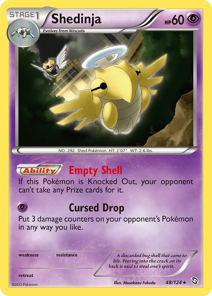 2012 Dragons Exalted Shedinja Rare #048/124 Rare card image