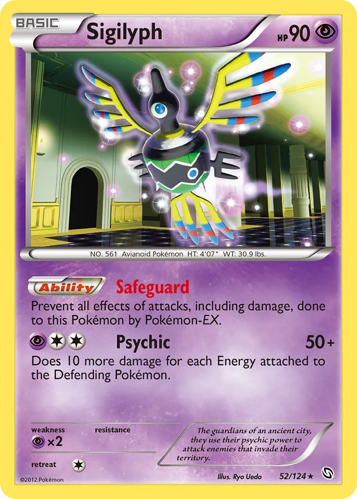 2012 Dragons Exalted Sigilyph #052/124 Rare Holo card image