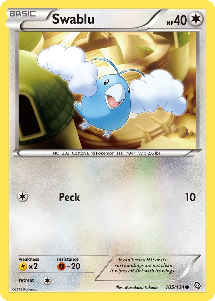 2012 Dragons Exalted Swablu #105/124 Common card image