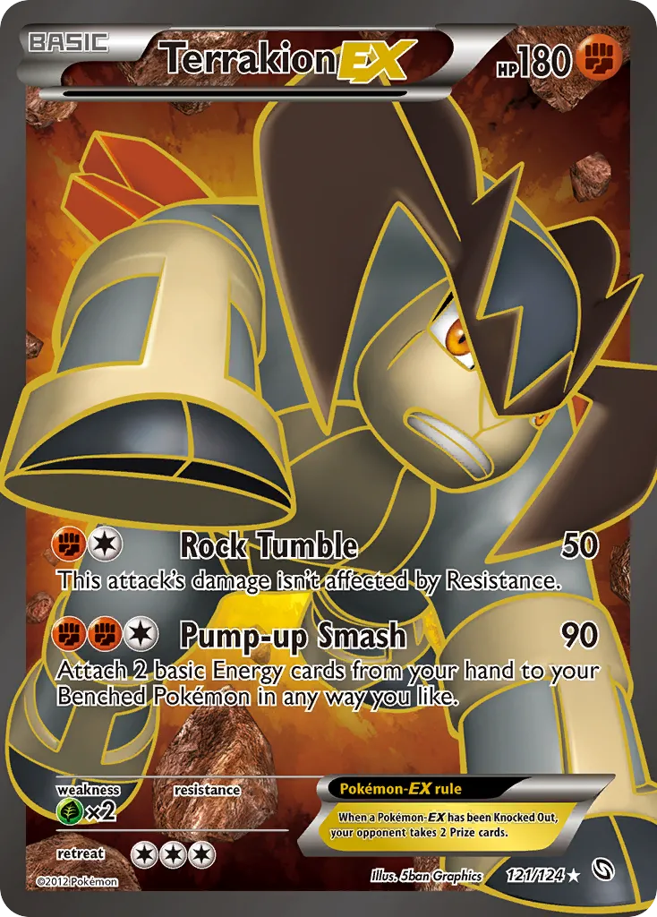 2012 Dragons Exalted Terrakion-EX #071/124 Rare Holo EX card image
