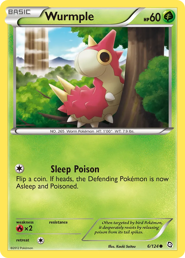2012 Dragons Exalted Wurmple Common #006/124 Common card image