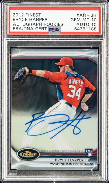 2012 Finest Autograph Rookies Ar-Bh Bryce Harper #no-number card image
