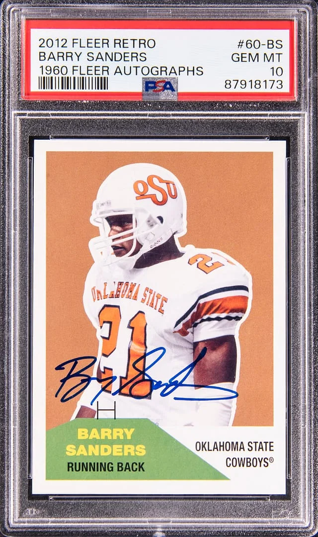 2012 Fleer Retro Barry Sanders 1960 Fleer Autographs #60-BS card image