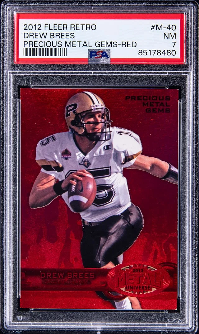 2012 Fleer Retro Drew Brees Precious Metal Gems (PMG) Red #M-40 card image