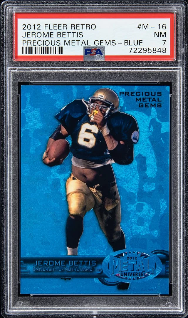 2012 Fleer Retro Jerome Bettis Metal Precious Metal Gems (PMG) Blue #M-16 card image