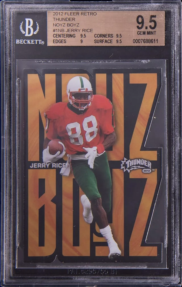 2012 Fleer Retro Jerry Rice Thunder Noyz Boyz #1 card image