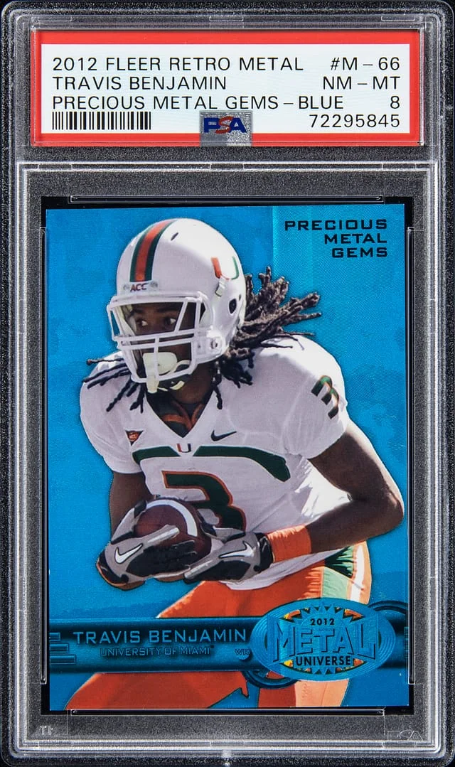 2012 Fleer Retro Travis Benjamin Metal Precious Metal Gems (PMG) Blue #M-66 card image