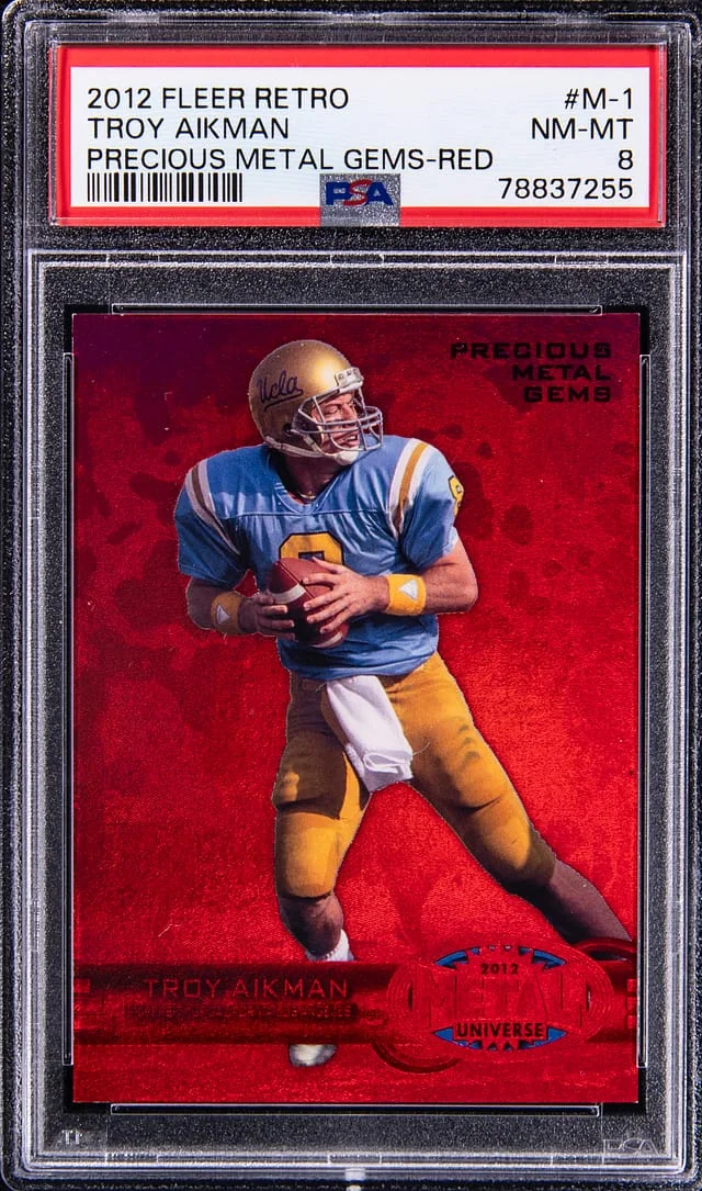 2012 Fleer Retro Troy Aikman Precious Metal Gems (PMG) Red #M-1 card image