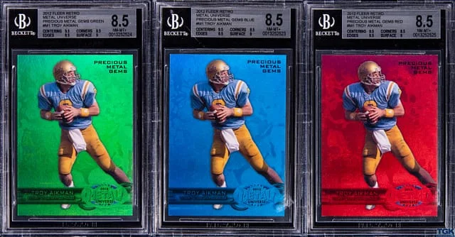 2012 Fleer Retro Troy Aikman Metal Universe Precious Metal Gems #M1 card image