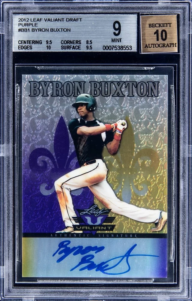 2012 Leaf Byron Buxton Valiant Draft Purple #VA-BB1 card image