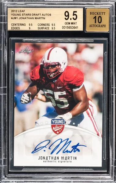 2012 Leaf Johnathan Martin Young Stars Draft Autos #JM1 card image