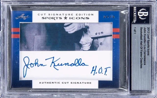 2012 Leaf Sports Icons Basketball Hall of Fame Coaches John Kundia/Lou Carnesecca Dual #no-number card image