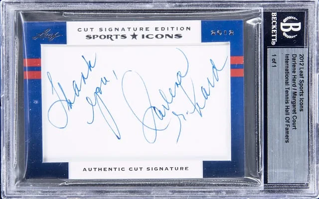 2012 Leaf Sports Icons International Teams Hall of Famers Darlene Hard/Margaret Cout Dual #no-number card image
