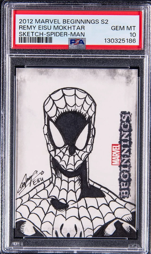 2012 Marvel Beginnings Series Sketch Card Spider-Man Remy Eisu Mokhtar #2 card image