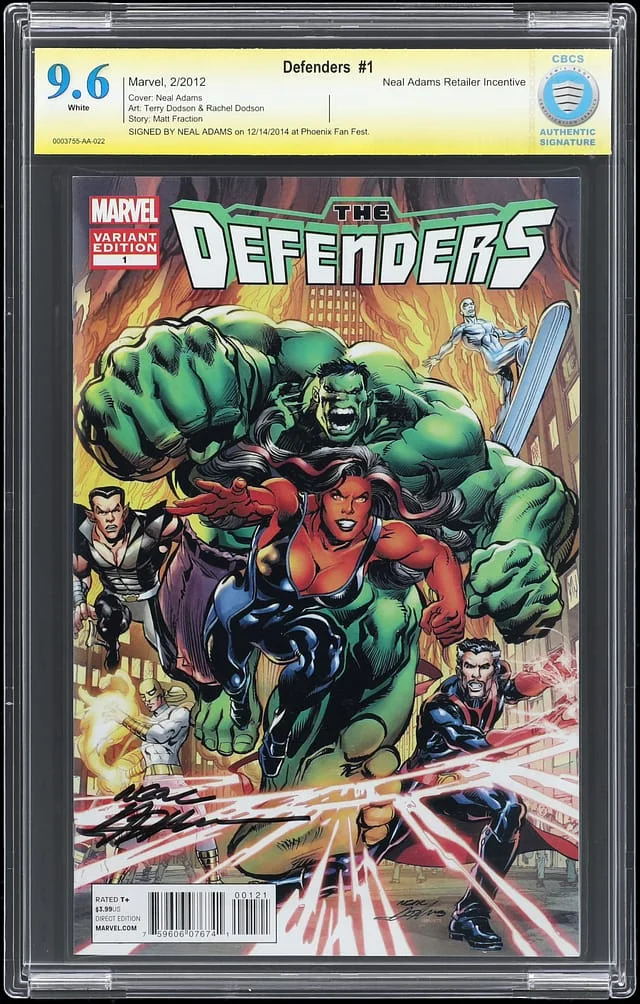 2012 Marvel) - CBCS Signed by Neal Adams, Adams Retailer Incentive #9.6 card image