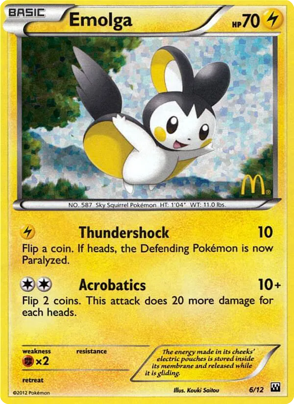 2012 McDonald's Collection 2012 Emolga McDonald's Promo #06/12 McDonald's Promo card image