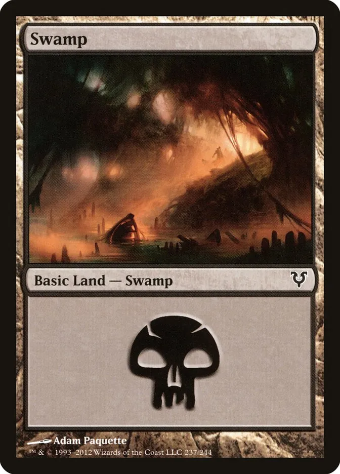 2012 Avacyn Restored Swamp [Foil] common #237 common card image