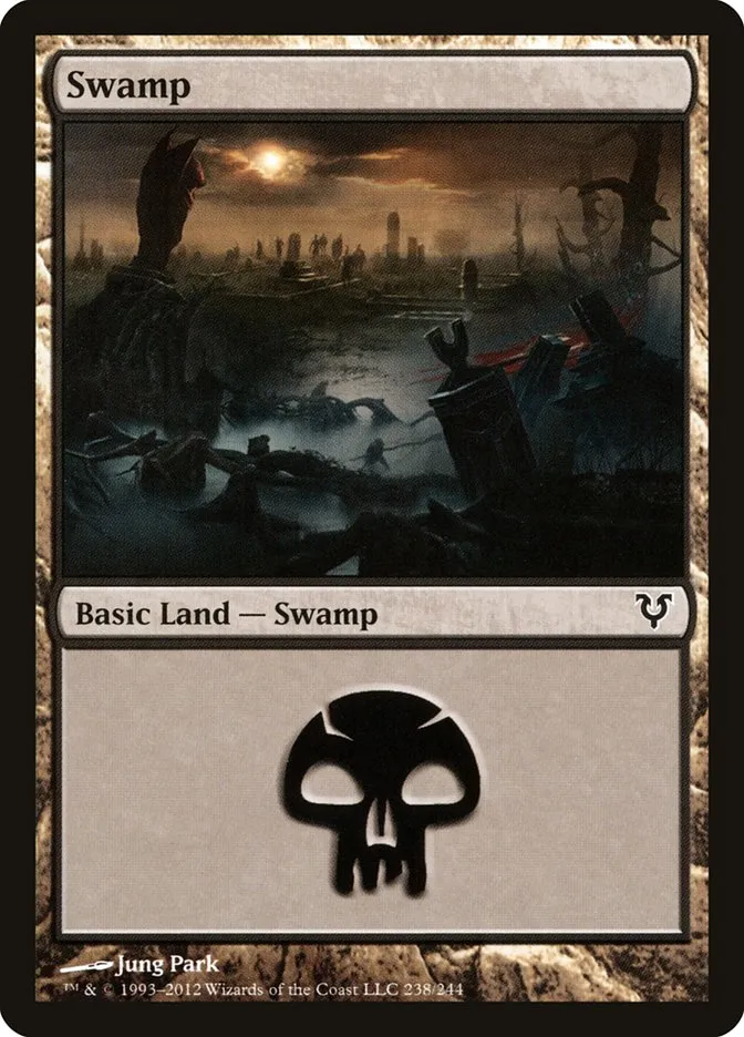 2012 Avacyn Restored Swamp common #238 common card image