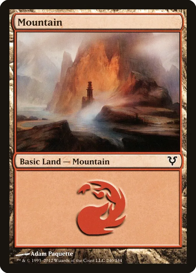 2012 Avacyn Restored Mountain common #240 common card image