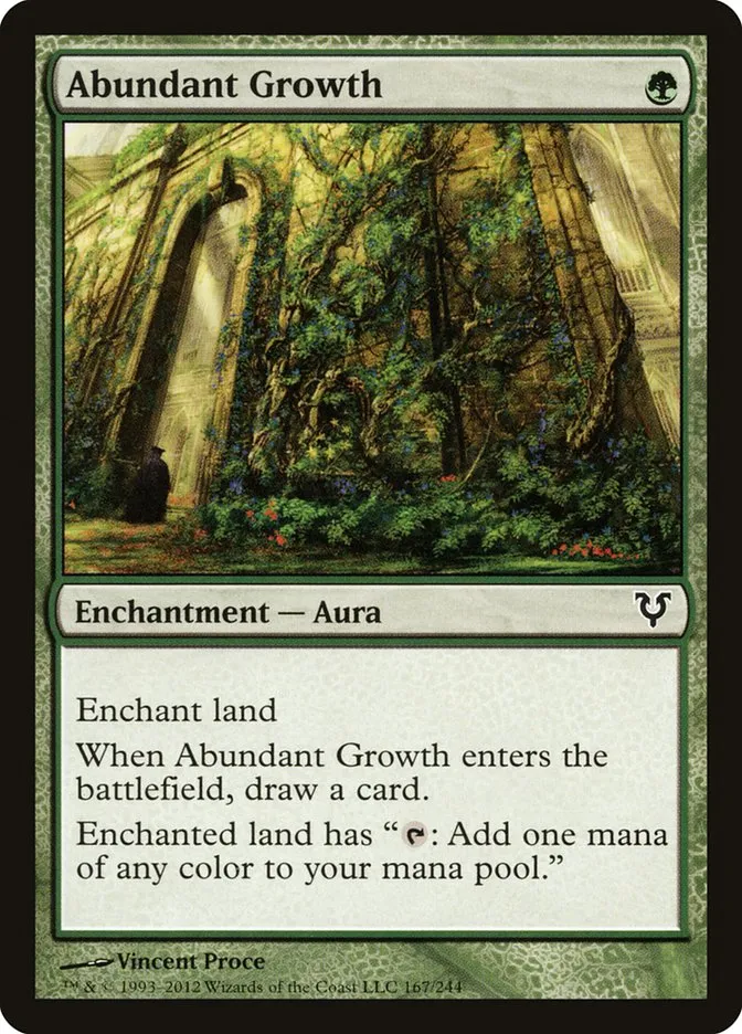 2012 Avacyn Restored Abundant Growth #167 common card image
