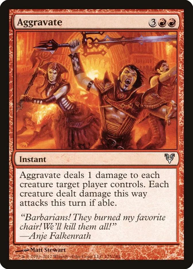 2012 Avacyn Restored Aggravate uncommon #125 uncommon card image