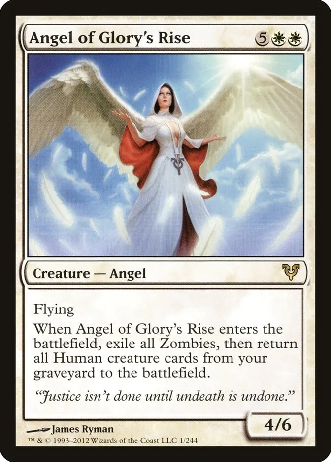2012 Avacyn Restored Angel of Glory's Rise rare #1 rare card image