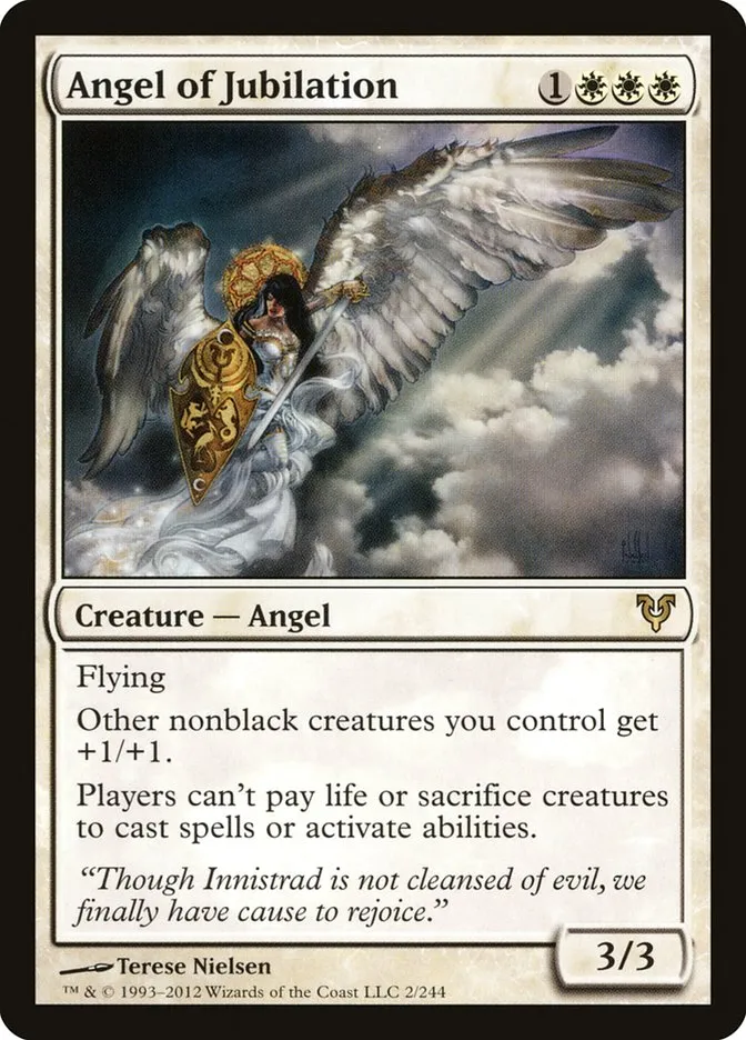 2012 Avacyn Restored Angel of Jubilation rare #2 rare card image