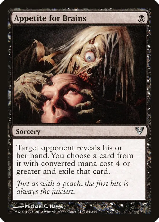 2012 Avacyn Restored Appetite for Brains #84 uncommon card image