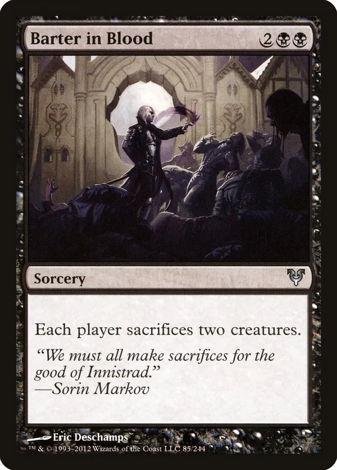 2012 Avacyn Restored Barter in Blood #85 uncommon card image