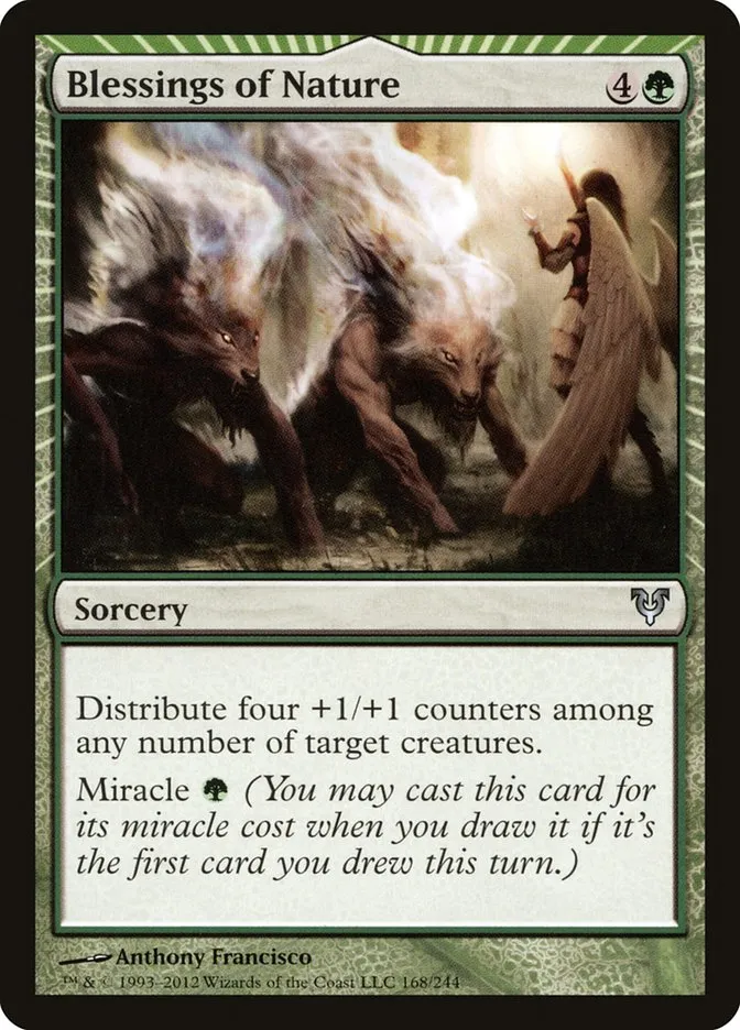 2012 Avacyn Restored Blessings of Nature #168 uncommon card image