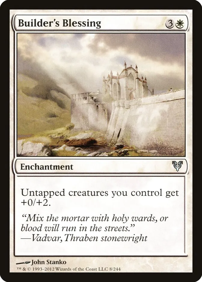 2012 Avacyn Restored Builder's Blessing uncommon #8 uncommon card image