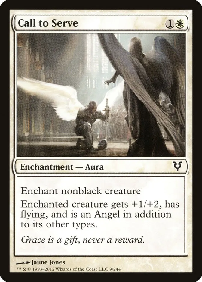 2012 Avacyn Restored Call to Serve common #9 common card image