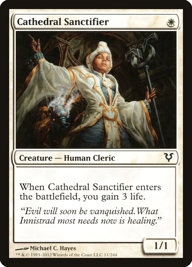 2012 Avacyn Restored Cathedral Sanctifier common #11 common card image