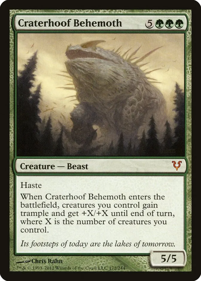 2012 Avacyn Restored Craterhoof Behemoth mythic #172 mythic card image