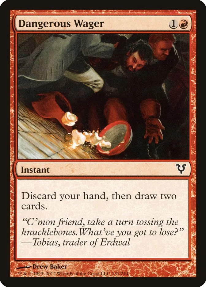 2012 Avacyn Restored Dangerous Wager common #131 common card image