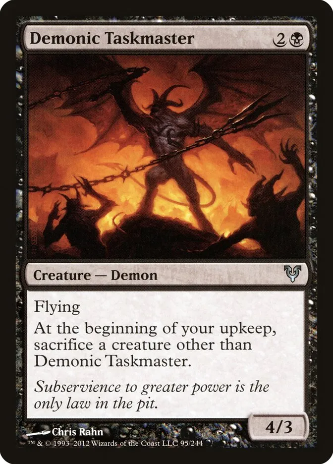 2012 Avacyn Restored Demonic Taskmaster uncommon #95 uncommon card image