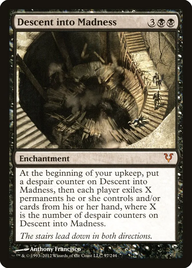2012 Avacyn Restored Descent into Madness mythic #97 mythic card image
